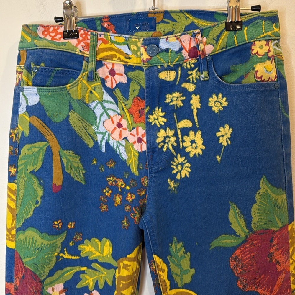 MOTHER Blue Floral Ankle Jeans - Picture 3 of 10